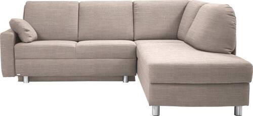 ECKSOFA in Chenille Naturfarben, Beige  227/208 cm  - Beige/Alufarben, KONVENTIONELL, Textil/Metall (227/208cm) - Sedda