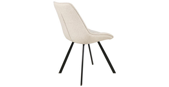 STUHL Webstoff Creme, Schwarz - Creme/Schwarz, Design, Textil/Metall (53/87/61cm) - Carryhome