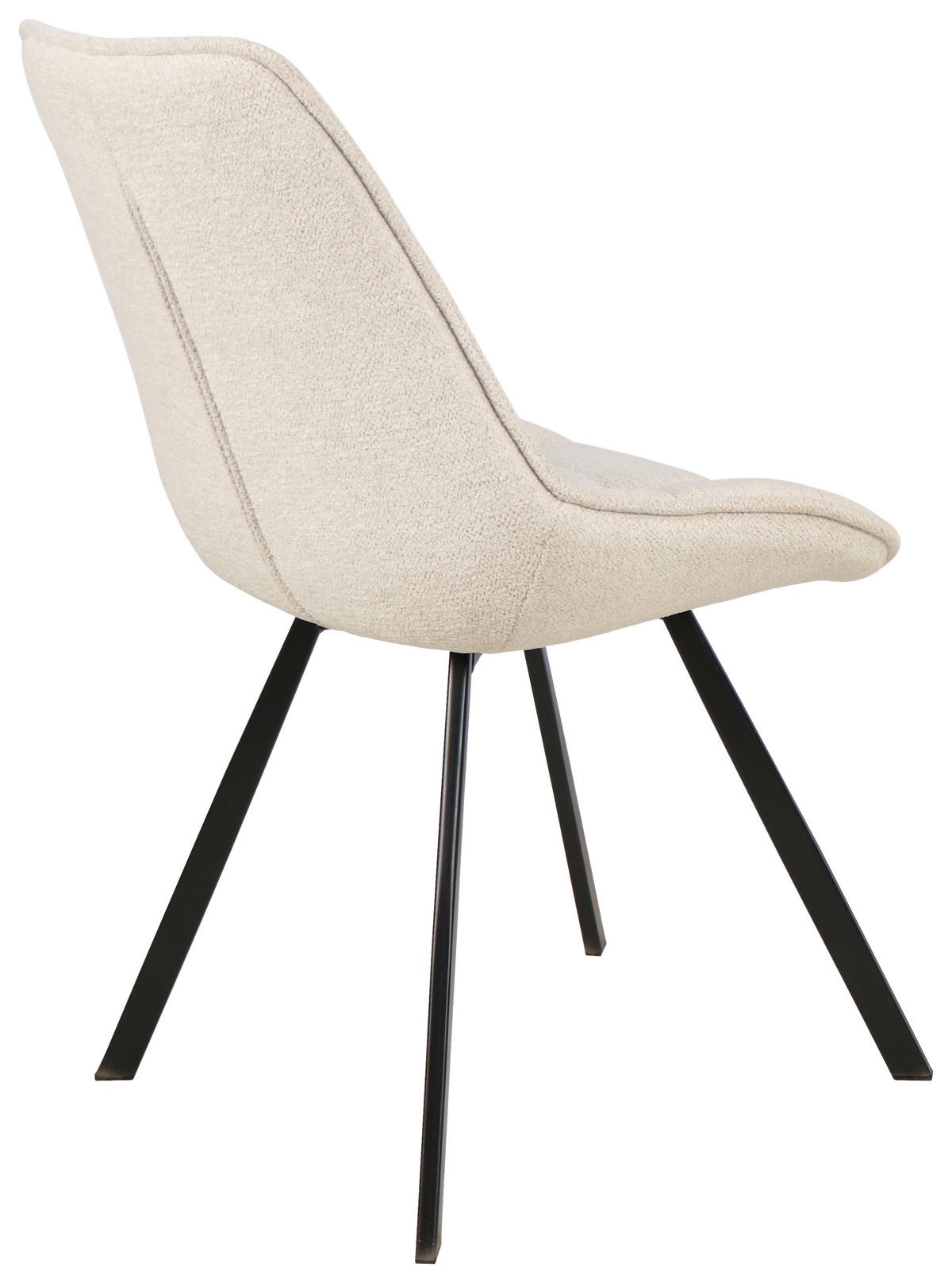 STUHL Webstoff Creme, Schwarz  - Creme/Schwarz, Design, Textil/Metall (53/87/61cm) - Carryhome