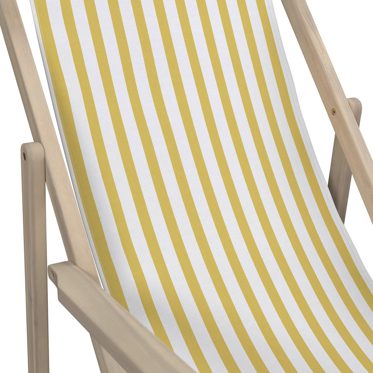 STRANDSTUHL Akazie Gelb, Weiß, Akaziefarben  - Gelb/Weiß, Basics, Holz/Textil (63/88/102cm) - Ambia Garden