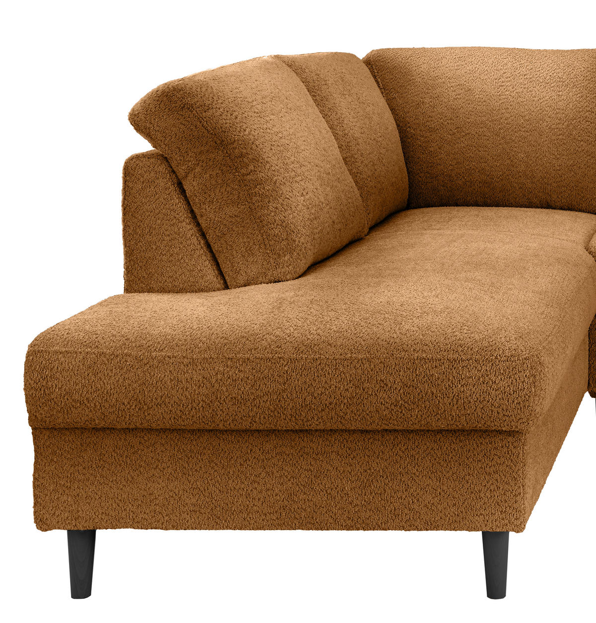 ECKSCHLAFSOFA in Goldfarben Textil   - Goldfarben/Schwarz, Modern, Holz/Textil (200/242cm) - Livetastic