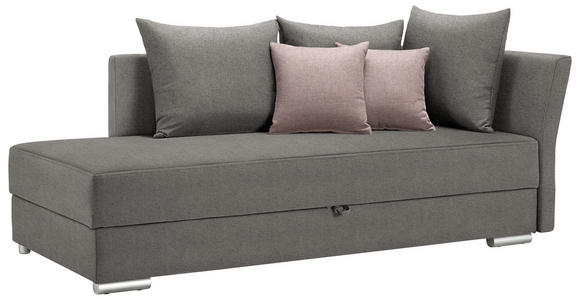 LIEGE in Webstoff Grau - Chromfarben/Rosa, Design, Kunststoff/Textil (220/93/100cm) - Xora