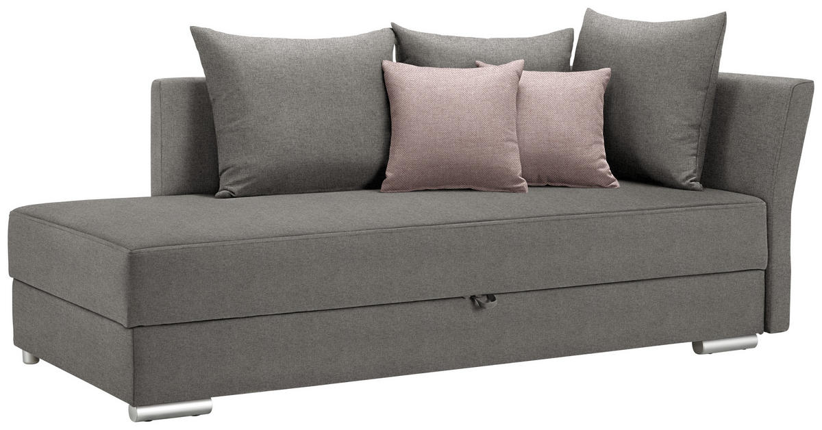 LEŽADLO, textil, 220/93/100 cm - sivá/ružová, Design, textil/plast (220/93/100cm) - Livetastic