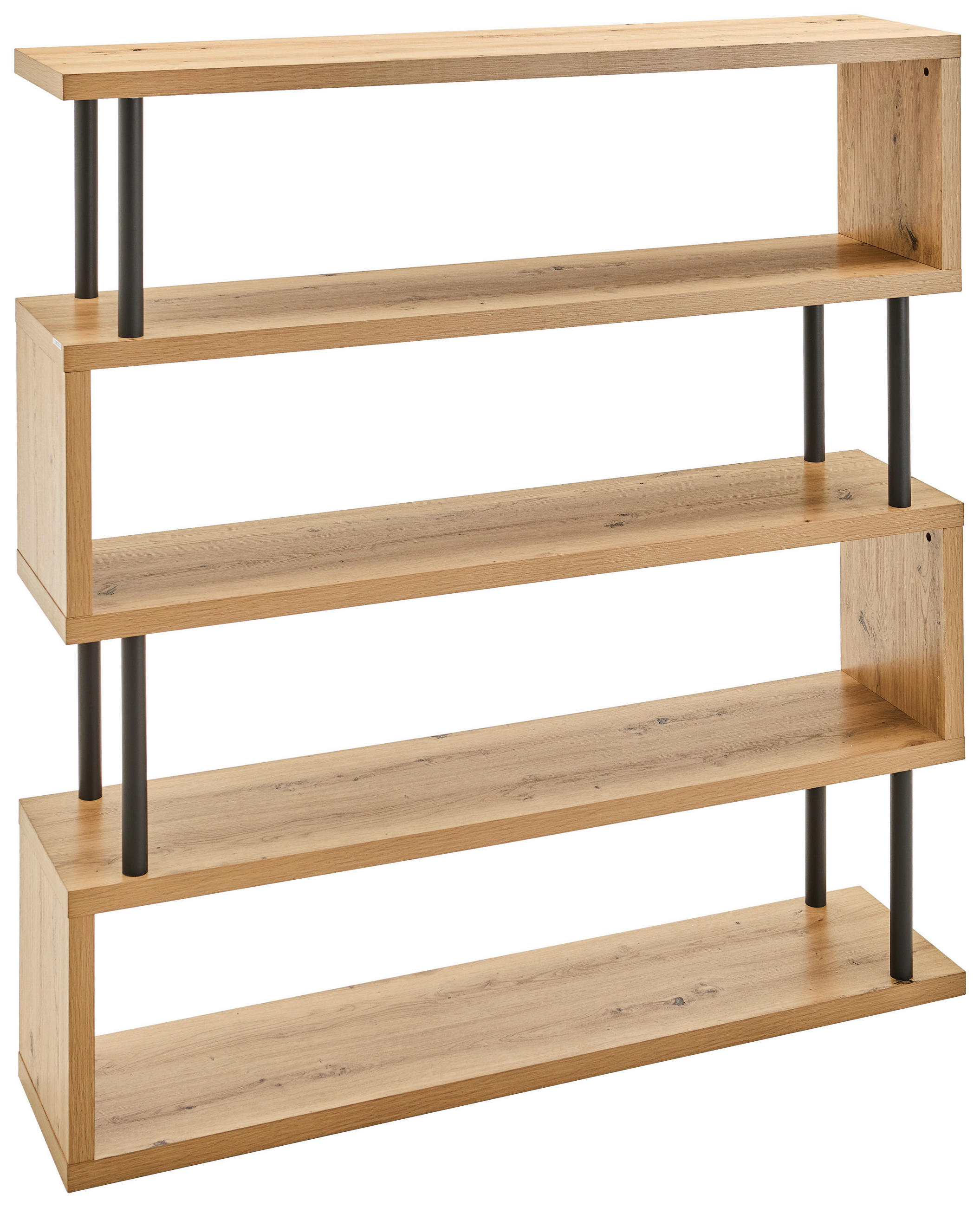 REGAL Schwarz, Eichefarben  - Eichefarben/Schwarz, Basics, Holzwerkstoff/Metall (156/165/35cm) - Xora