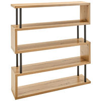 REGAL Schwarz, Eichefarben  - Eichefarben/Schwarz, Basics, Holzwerkstoff/Metall (156/165/35cm) - Xora