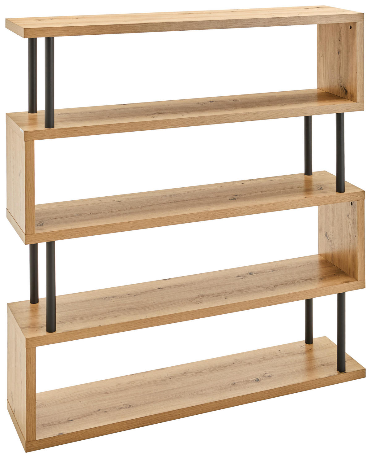 REGAL Schwarz, Eichefarben  - Eichefarben/Schwarz, Basics, Holzwerkstoff/Metall (156/165/35cm) - Xora