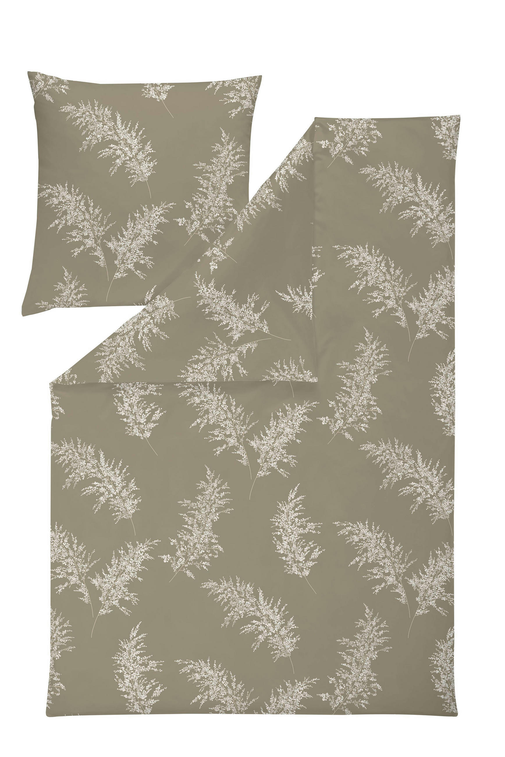BETTWÄSCHE 2-teilig Atelier Interlock-Jersey 140/200 cm  - Olivgrün, Basics, Textil (140/200cm) - Estella