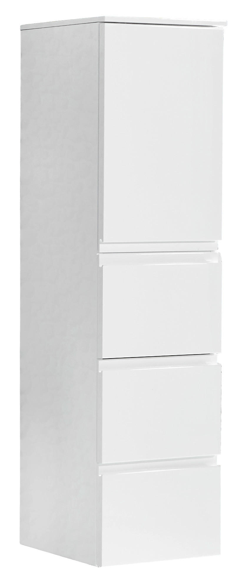 MIDISCHRANK 35/125/37 cm  - Weiß, Design, Glas/Holzwerkstoff (35/125/37cm) - Novel