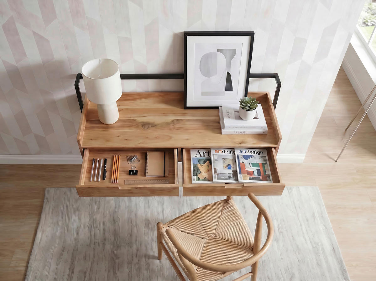 SCHREIBTISCH 120/38/37 cm Akaziefarben  - Akaziefarben, Design, Holz (120/38/37cm) - Livetastic