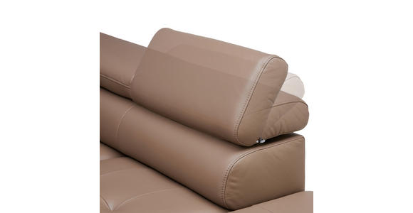 ECKSOFA in Echtleder Haselnussfarben  - Chromfarben/Haselnussfarben, Design, Leder/Metall (270/220cm) - Novel