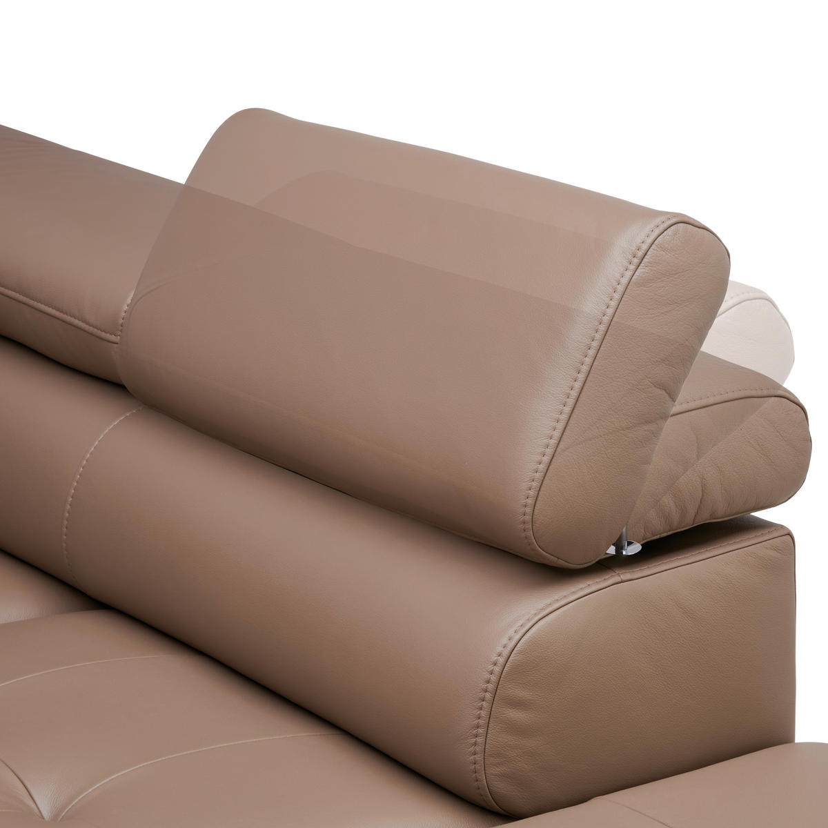 ECKSOFA in Echtleder Haselnussfarben  - Schwarz/Haselnussfarben, Design, Leder/Metall (270/220cm) - Novel
