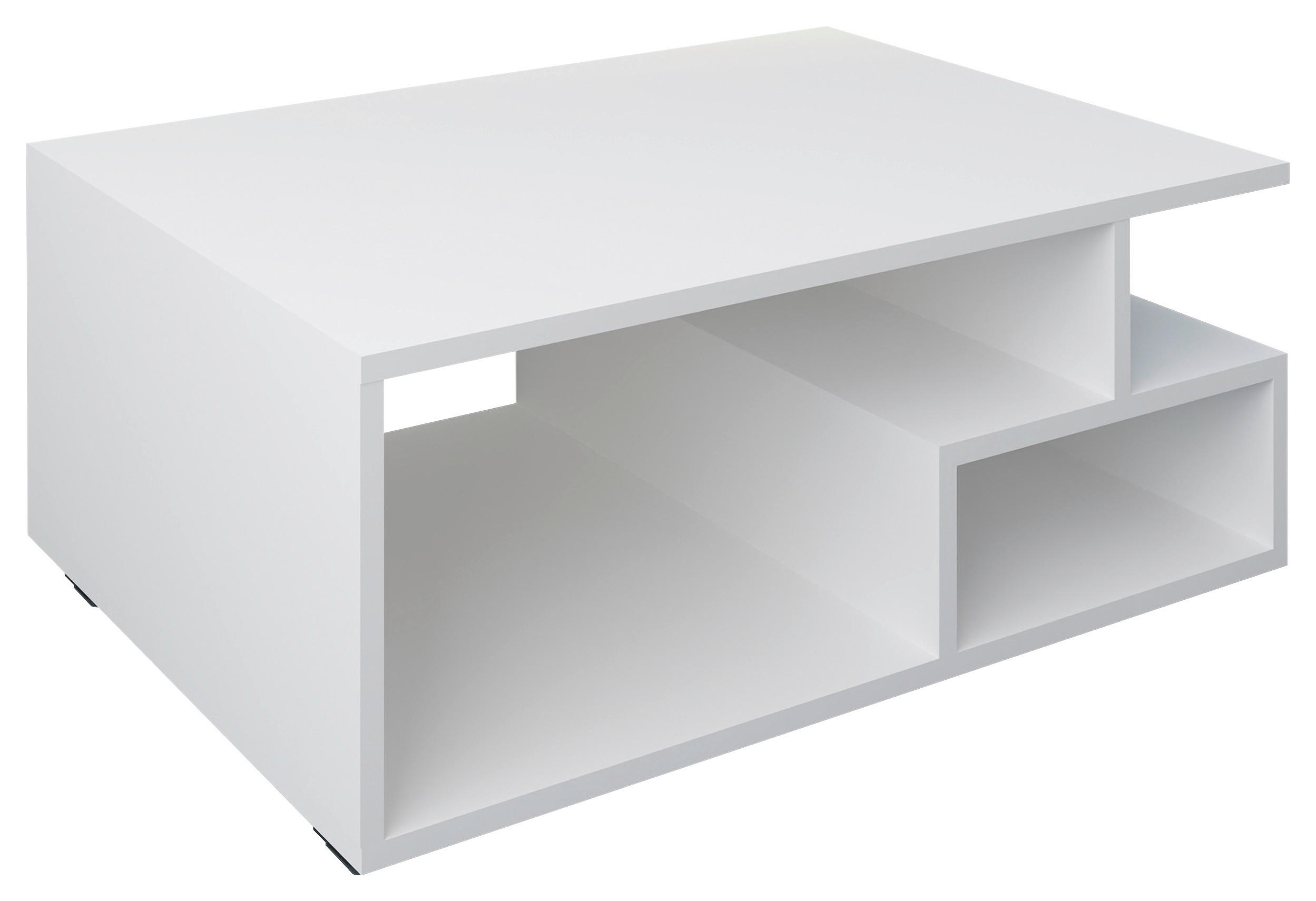 COUCHTISCH 80/40/50 cm rechteckig Weiß  - Schwarz/Weiß, MODERN, Holzwerkstoff (80/40/50cm) - MID.YOU