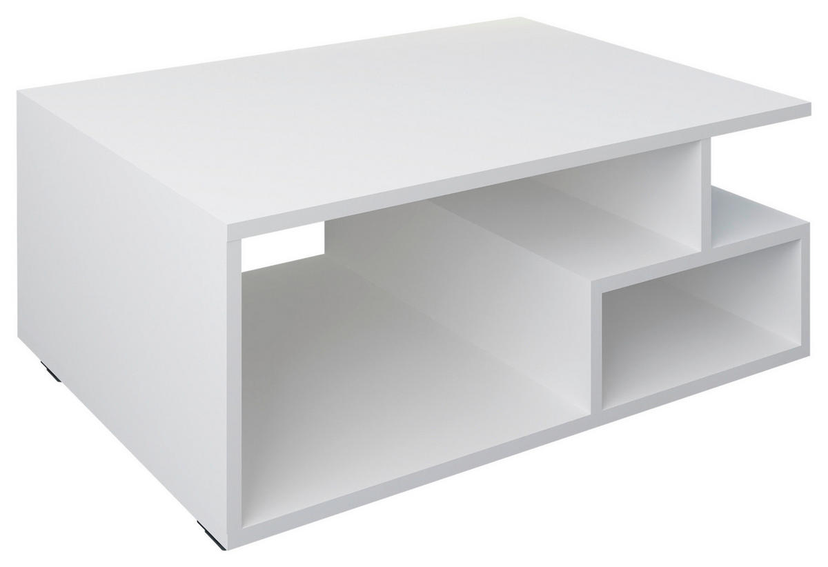 COUCHTISCH 80/40/50 cm rechteckig Weiß  - Schwarz/Weiß, MODERN, Holzwerkstoff (80/40/50cm) - MID.YOU