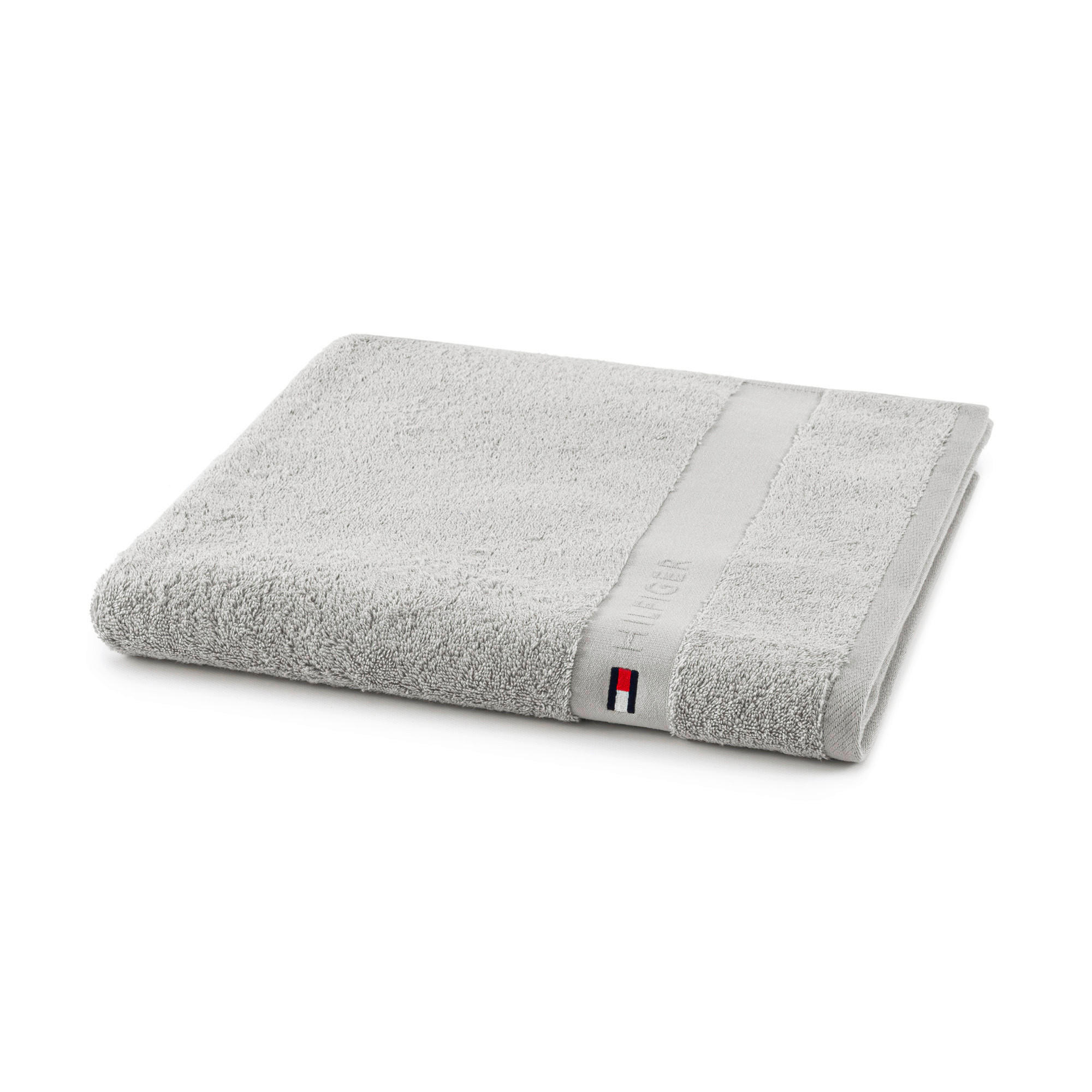 DUSCHTUCH Plain 70/140 cm  - Hellgrau, Basics, Textil (70/140cm) - Tommy Hilfiger