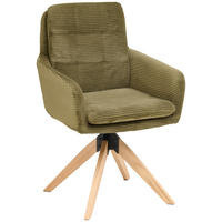ARMLEHNSTUHL in Holz, Metall, Textil Grün  - Naturfarben/Grün, KONVENTIONELL, Holz/Textil (60/93/65,5cm) - Livetastic