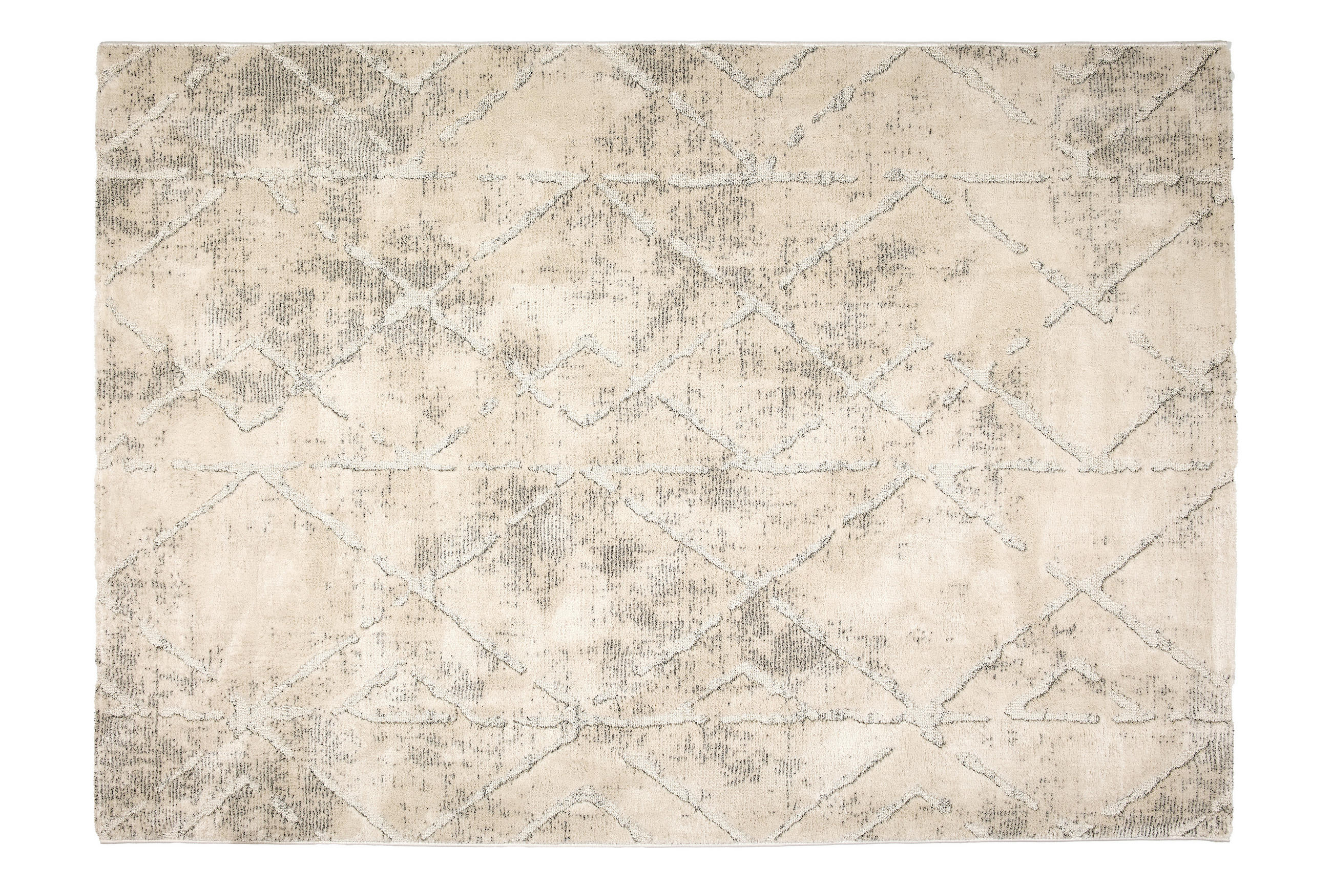 WEBTEPPICH 133/190 cm Lou Creme, Grau rechteckig  - Creme/Grau, Basics, Kunststoff/Textil (133/190cm) - Astra