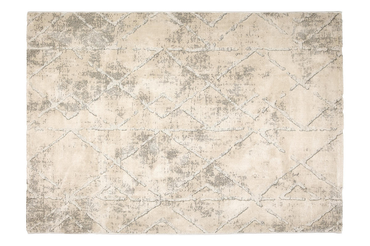 WEBTEPPICH 133/190 cm Lou Creme, Grau rechteckig  - Creme/Grau, Basics, Kunststoff/Textil (133/190cm) - Astra