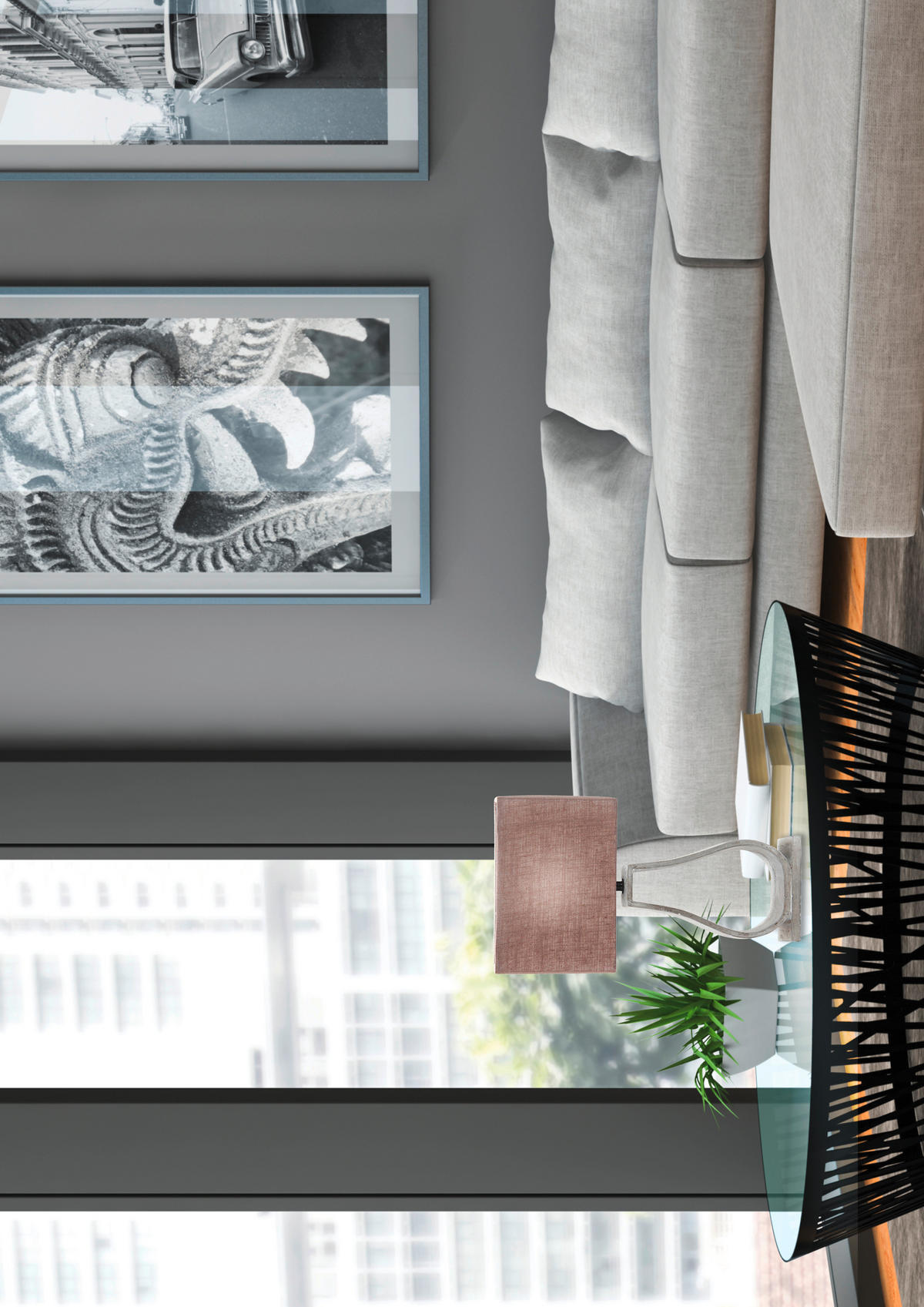 BORDSLAMPA 13/22.5/39.5 cm   - beige, Design, textil/sten (13/22.5/39.5cm)