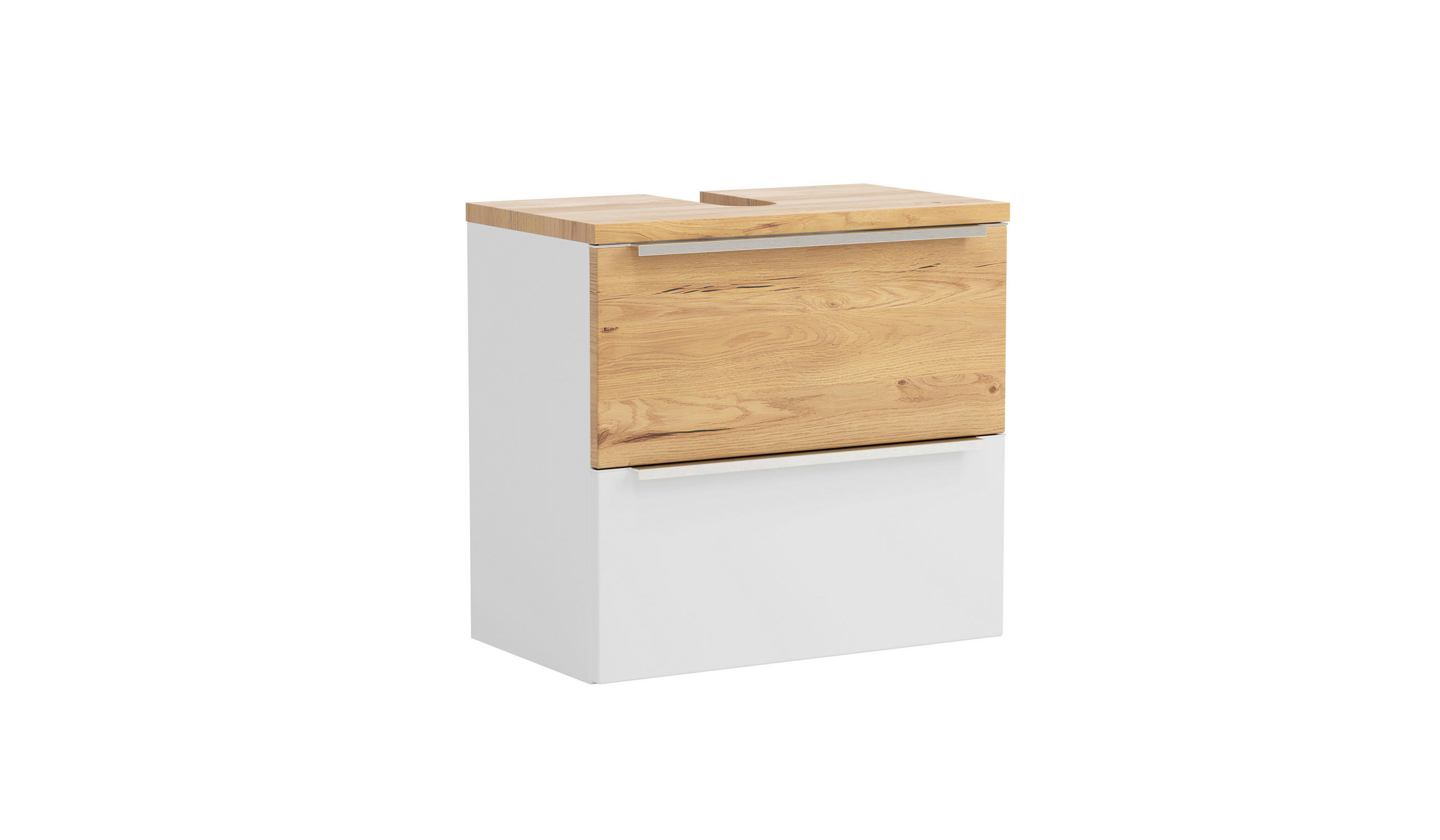 WASCHBECKENUNTERSCHRANK 60/54/35 cm  - Wildeiche/Edelstahlfarben, Trend, Holzwerkstoff/Metall (60/54/35cm) - Held