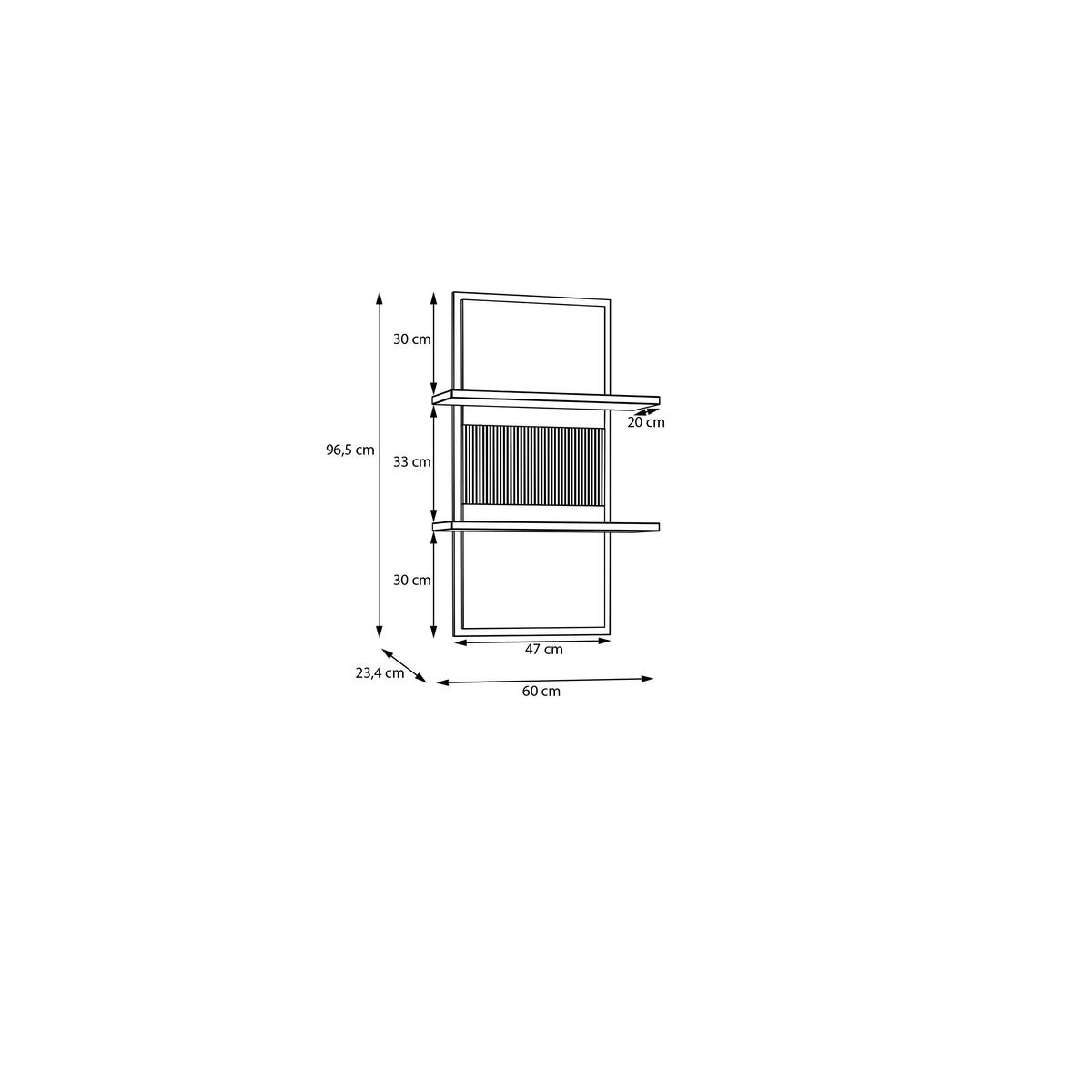 POLIȚĂ DE PERETE in 60/96,5/23,4 cm culoare lemn stejar, nisipiu  - culoare lemn stejar/nisipiu, Design, material pe bază de lemn (60/96,5/23,4cm) - Xora