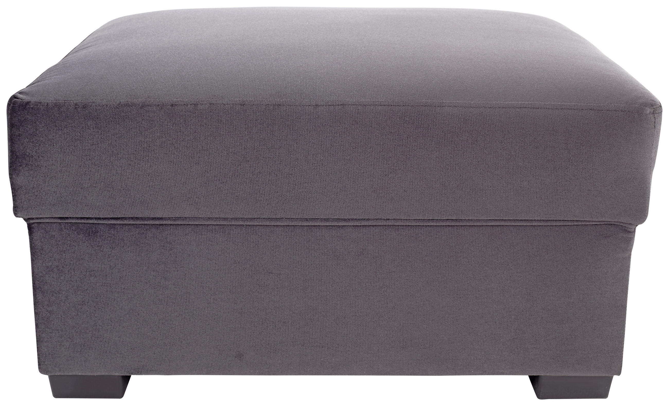 HOCKER Velours Dunkelgrau  - Dunkelgrau/Schwarz, KONVENTIONELL, Kunststoff/Textil (60/43/80cm) - Livetastic