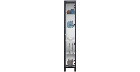 VITRINE in Schwarz  - Schwarz, KONVENTIONELL, Glas/Holzwerkstoff (33/189/33cm) - Carryhome