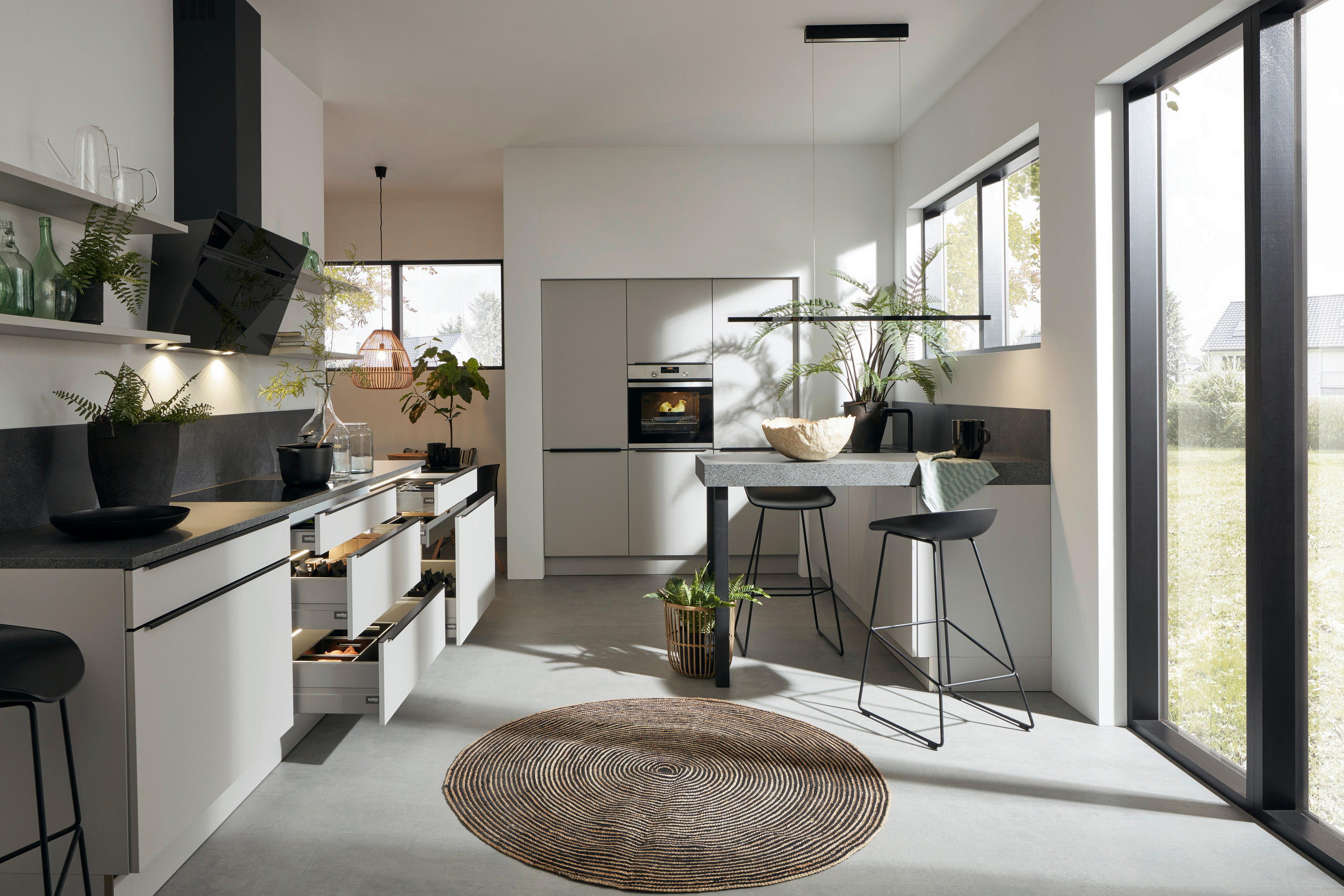 EINBAUKÜCHE FEEL  - Birkefarben/Grau, Design, Holzwerkstoff - Nolte Küchen