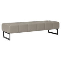 BETTBANK 156/38/52 cm   - Schwarz/Grau, Design, Leder (156/38/52cm) - Joop!