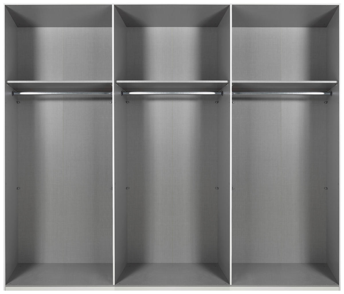 GARDEROB MED SKJUTDÖRRAR 300/218/65 cm 3-dörrar - vit/grafitfärgad, Klassisk, metall/trämaterial (300/218/65cm) - Carryhome