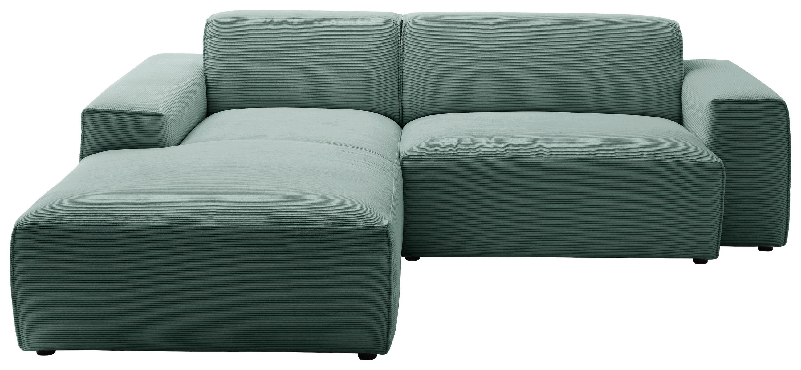 ECKSOFA Grün Cord  - Schwarz/Grün, Design, Kunststoff/Textil (189/230cm) - Pure Home Lifestyle