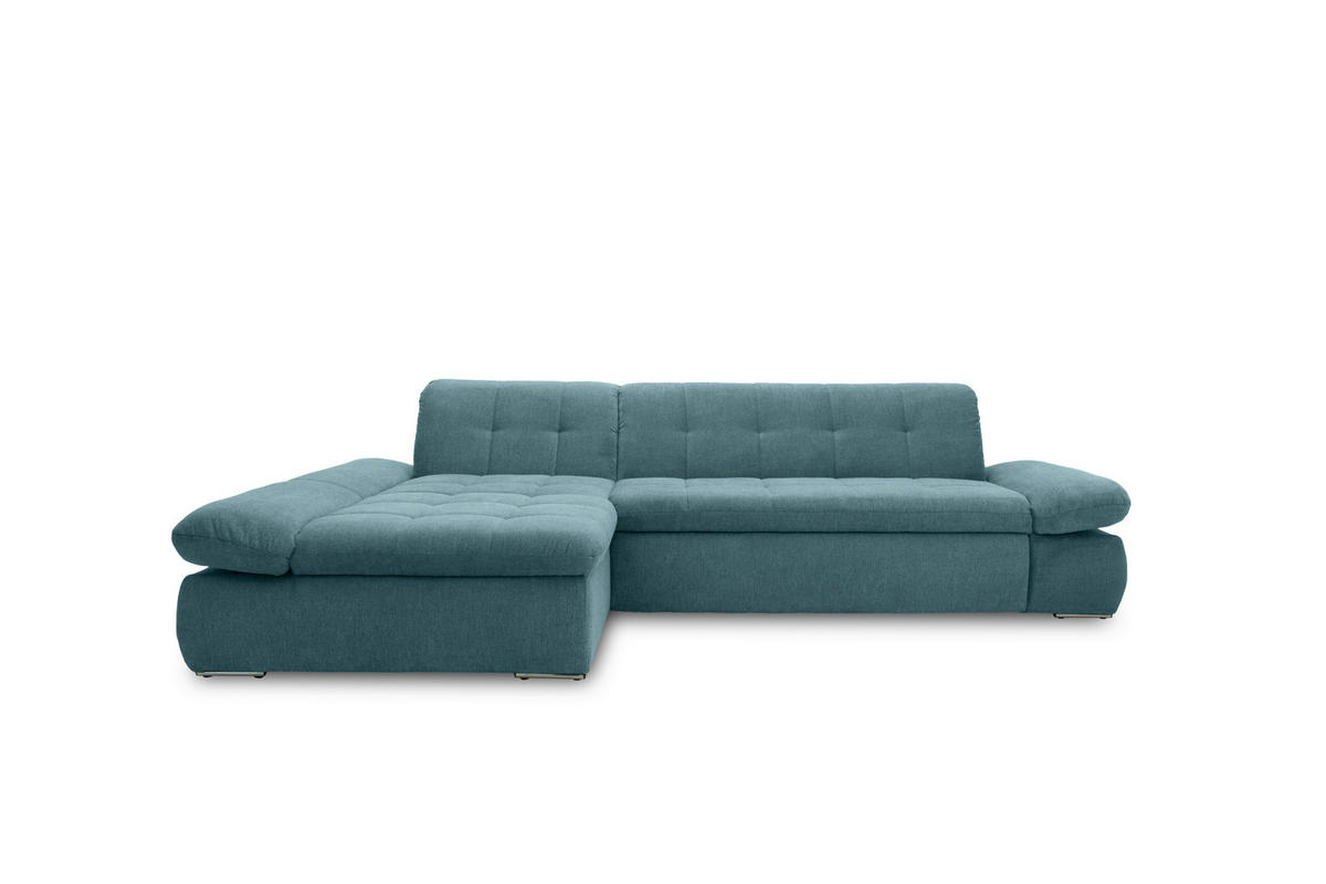 ECKSOFA in Mikrofaser Petrol  172/300 cm  - Chromfarben/Petrol, KONVENTIONELL, Textil/Metall (172/300cm) - MID.YOU