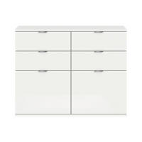 KOMMODE  in 120/85/37 cm  - Chromfarben/Weiß Hochglanz, Design, Holzwerkstoff/Kunststoff (120/85/37cm) - Livetastic