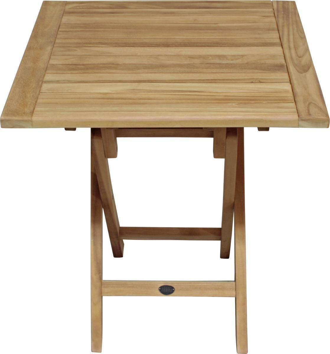 GARTENTISCH 70/70/74 cm Holz, Metall quadratisch  - Edelstahlfarben/Teakfarben, LIFESTYLE, Holz/Metall (70/70/74cm) - Zebra 