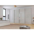 SCHWEBETÜRENSCHRANK 361/223/68 cm 4-türig Weiß, Seidengrau  - Chromfarben/Seidengrau, Design, Glas/Holzwerkstoff (361/223/68cm) - Novel