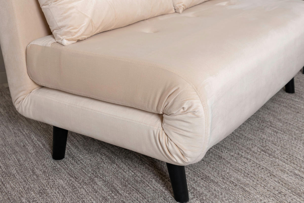 SCHLAFSOFA in Textilgeflecht Creme  - Creme, Design, Textil/Metall (120/88/80cm) - Livetastic