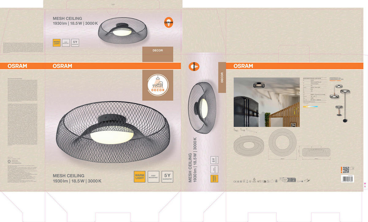 LED-DECKENLEUCHTE 30/11 cm   - Schwarz, Basics, Kunststoff/Metall (30/11cm) - Osram