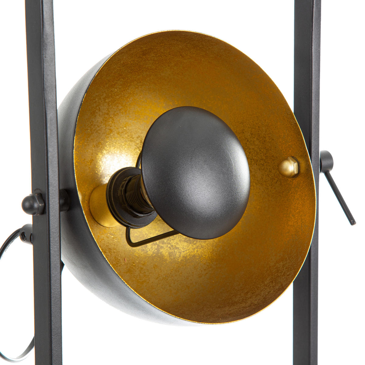 STEHLEUCHTE - Goldfarben/Schwarz, Design, Kunststoff/Metall (25/25/117cm) - Globo