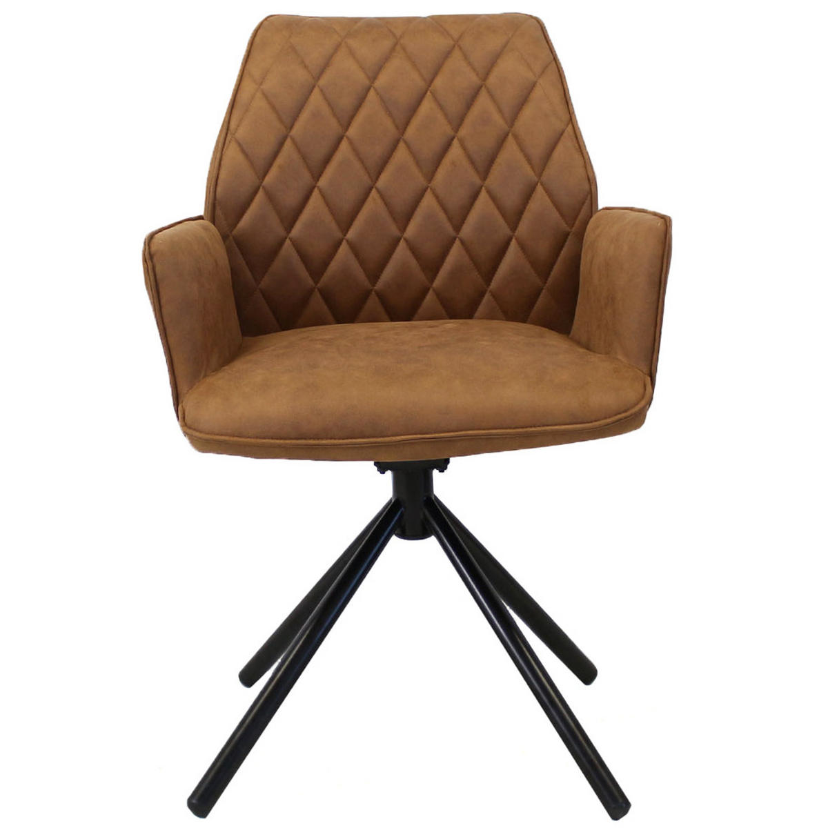 ŽIDLE S PODRUČKAMI, mikrovlákno, koňaková - černá/barvy lískového ořechu, Lifestyle, kov/textil (58/92/52cm) - MID.YOU