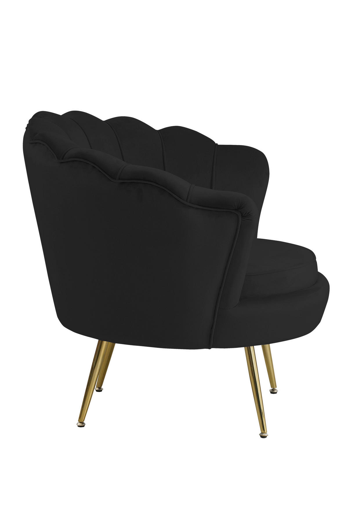 SESSEL in Samt Schwarz  - Goldfarben/Schwarz, MODERN, Textil/Metall (76/78/76cm) - Livetastic
