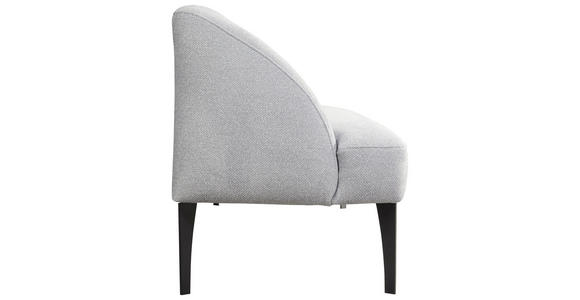 SITZBANK in Textil Hellgrau  - Hellgrau/Schwarz, KONVENTIONELL, Textil/Metall (217/85/72cm) - Moderano