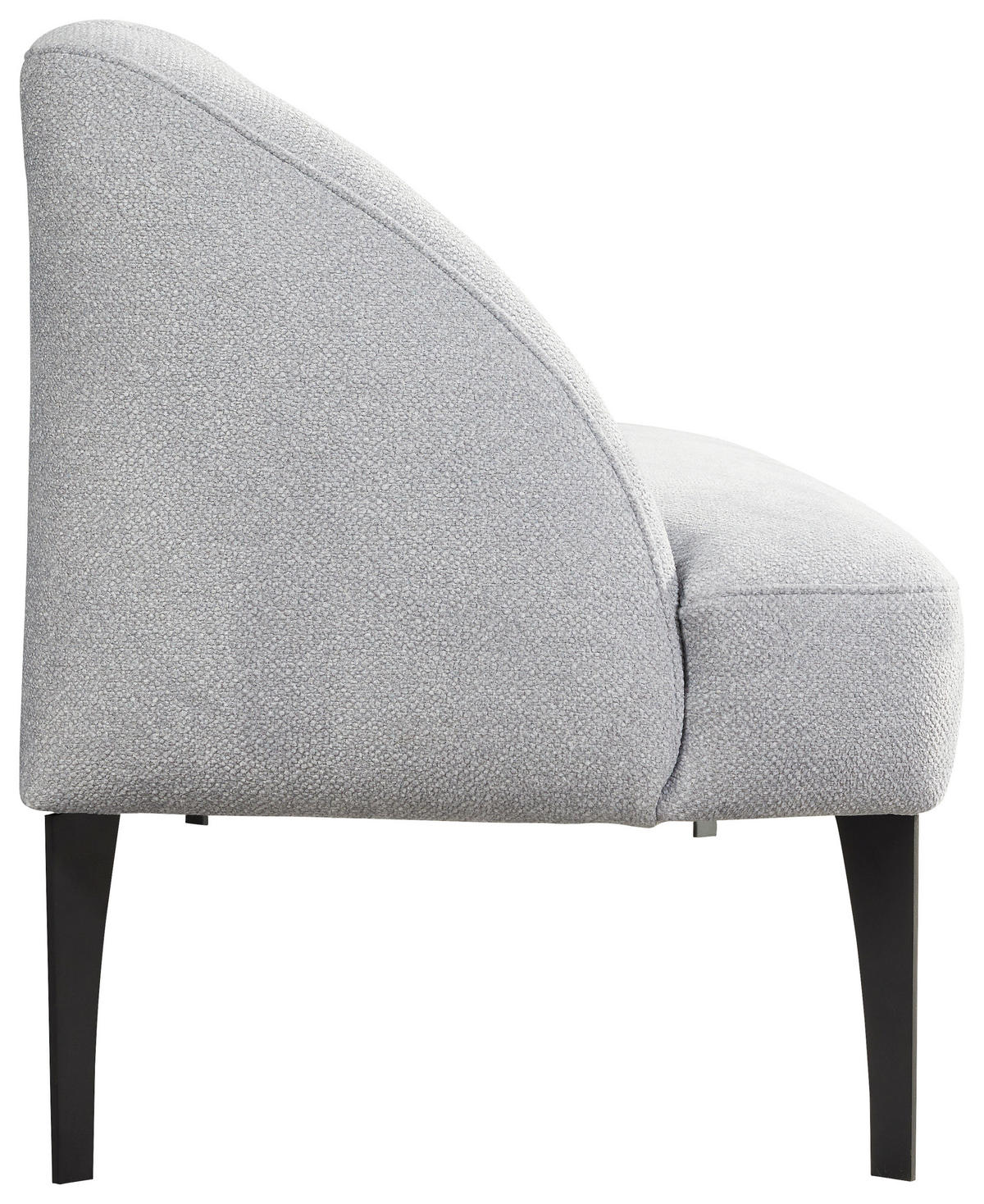 SITZBANK in Textil Hellgrau  - Hellgrau/Schwarz, KONVENTIONELL, Textil/Metall (177/85/72cm) - Moderano