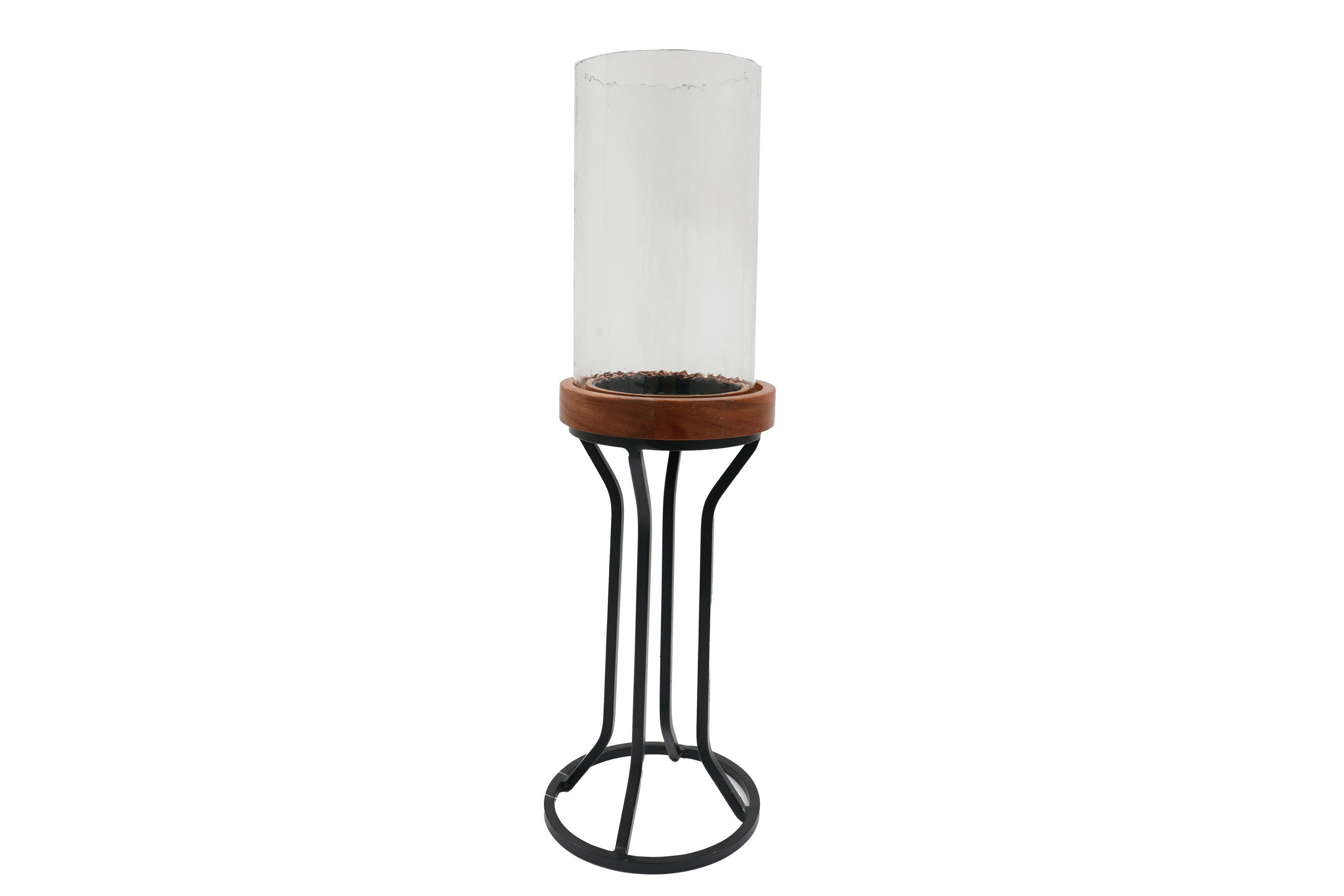 STOJAN NA SVÍČKY  kov, sklo - Design, kov/sklo