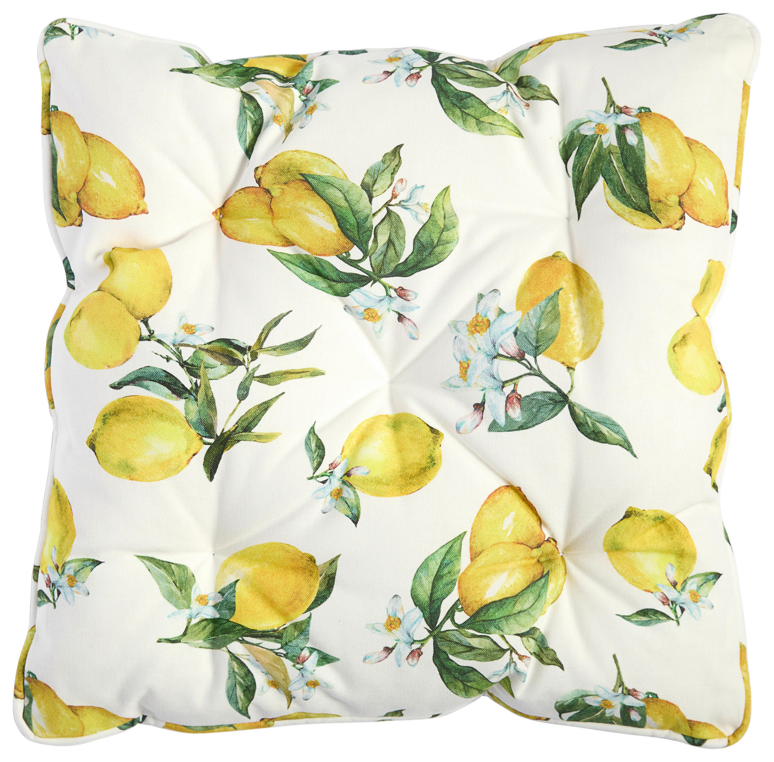 SITZKISSEN 40/40 cm  - Gelb/Weiß, Textil (40/40cm) - Esposa