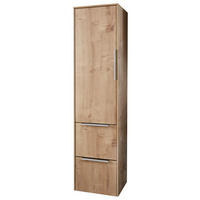 MIDISCHRANK 32,2/129/32,5 cm  - Chromfarben/Eichefarben, KONVENTIONELL, Glas/Holzwerkstoff (32,2/129/32,5cm) - Novel
