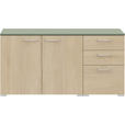 SIDEBOARD 150/72,8/41,9 cm  - Edelstahlfarben/Eichefarben, Design, Holzwerkstoff/Metall (150/72,8/41,9cm) - Cantus