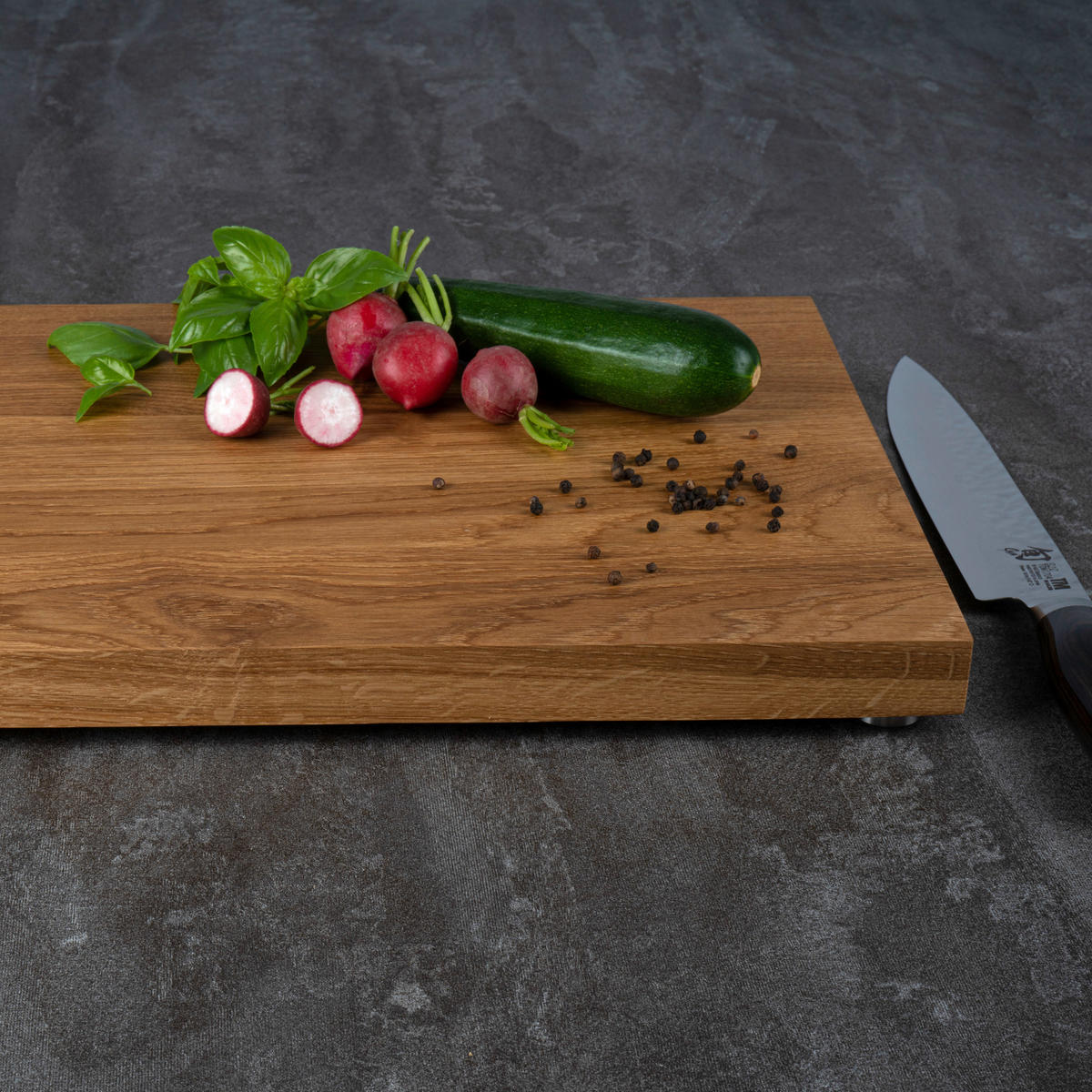 SCHNEIDEBRETT Holz Eiche  - Eichefarben, Basics, Holz (45/3/29,5cm)