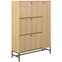 OMARA ZA ČEVLJE furnirano naravne barve, črna - črna/naravne barve, Design, kovina/leseni material (98,7/140,4/35cm) - MID.YOU