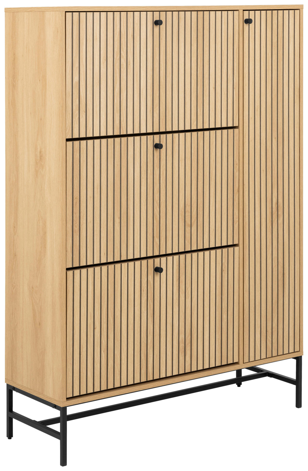 OMARA ZA ČEVLJE furnirano naravne barve, črna - črna/naravne barve, Design, kovina/leseni material (98,7/140,4/35cm) - MID.YOU