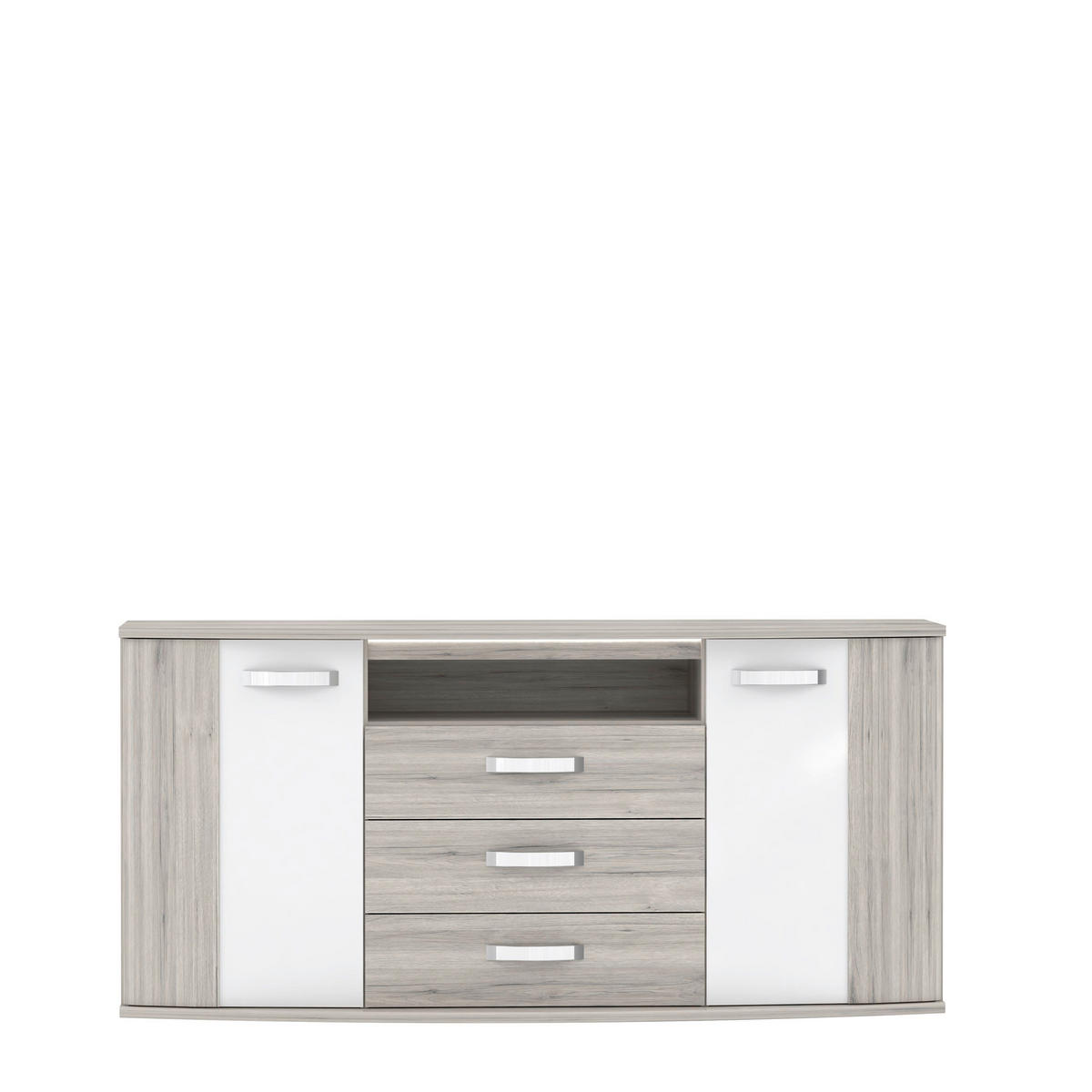 KOMODA   169,6/81,5/47,5 cm   bijela, boje hrasta  - bijela/siva, Design, drvni materijal/metal (169,6/81,5/47,5cm) - Xora