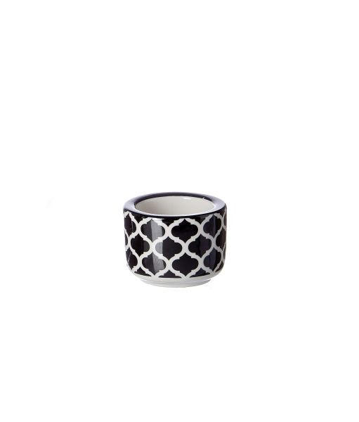 TEELICHTHALTER  - Schwarz/Weiß, Basics, Keramik (6/4cm) - Ritzenhoff Breker